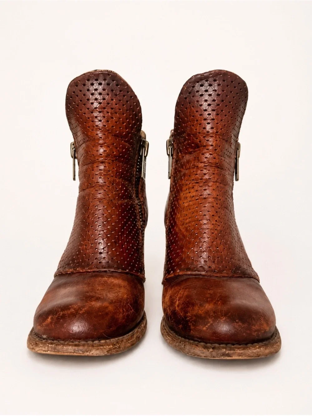 Freebird by Steven Bowie Rust Brown Leather Ankle Boots Size 9